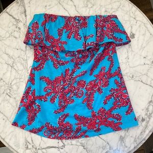 Lilly Pulitzer Wiley Ruffle Tube Top